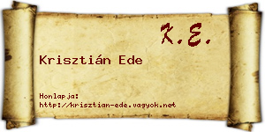 Krisztián Ede névjegykártya